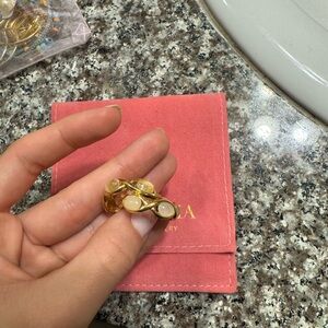 Beautiful rose quartz hoops